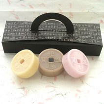 [네추럴엠제이] 한가위 행운엽전 수제비누세트+선물포장, 행운엽전3구 + 훈민정음 선물포장, 1 set