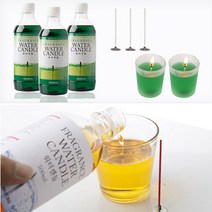 워터캔들+심지+캔들용기 구성! 초간단 DIY 워터캔들세트, 1개, 선택1-2 핑크레이디500ml + 전용심지 3 + 사각램프(S) 2개 (SET 상품)