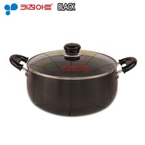 키친아트 쥬노블랙 경질, 24cm, 양수냄비 1개 + 강화유리 1개