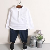 [베이비랑투] 남아 차이나 카라 티 티셔츠