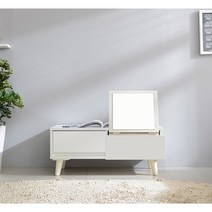 퍼니브라운 로이화장대형 거실장 좌식화장대, 화이트화장대형