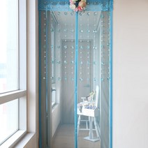 다샵 일체형 자석 프리미엄 현관 방문 모기장 방충망, 베이직블루 90X210