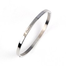 어울링 변색NO 알러지NO 각인 뱅글팔찌 커플 우정 글로시뱅글4mm 써지컬스틸 팔찌