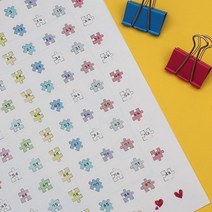 후아미 조각조각 퍼즐 번호 스티커 3.8 * 2.1cm 일반 모조지, 숫자(271-360)
