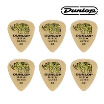 지엠뮤직_세트(6개) 던롭피크 421R.60 ULTEX 0.60mm Standard Dunlop Pick (No.111 피크세트), 단품