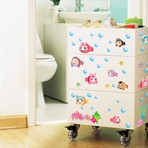 미래몰 아이방 포인트 벽지 스티커, 마-023 물고기 친구들