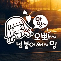 제제데코 초보운전 안전운전 차량 스티커 01, 028_아잉오뽜넘붙어써~잉_반사