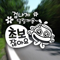 제제데코 초보운전 안전운전 차량 스티커 02, 051_겁나게달릴께용초보잖아요_반사