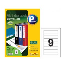 [프린텍] 애니라벨 화일인덱스라벨 20매 100매, 9칸