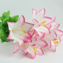 [진성] 백합 부쉬조화 인테리어꽃 성묘꽃, 핑크