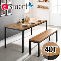 e스마트 스틸헤비 6인용식탁 1800x800 (일자다리), 멀바우_화이트다리