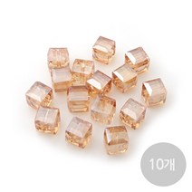비즈아이 [2413]크리스탈(큐브) 8mm 샴페인 [10개]