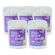 키친센스 원통 면봉 나무면봉, 100p, 5통