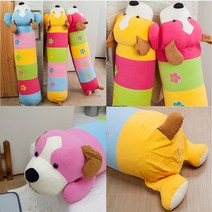 무궁화수예 강아지 사탕베개 솜포함/사탕베개커버/롱베개, 체리핑크(솜미포함)