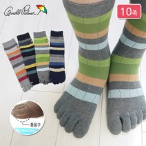 AP5121 남성용 면 발가락양말 장목 10족 통풍 삭스 통풍구편직