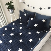 밍밍밍 보송보송 밍크극세사 패드 겸 카페트, 네이비 밍크스타