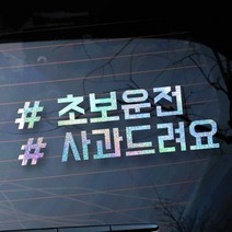 루키마켓 해시태그 자동차스티커 주문제작스티커, 초보사과태그 오로라, 1개
