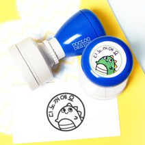 두루디자인 베이직 빅 원형 스탬프, 블루, 잉크 청보라