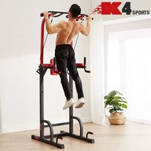 K4스포츠아몸디 치닝디핑 K4-312B 등받이 실내철봉 턱걸이 풀업바 전신운동기구 치닝디핑(레드블랙)