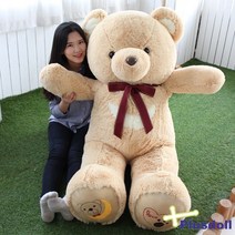 플러스돌 나만의 자수제작 뉴 반달곰 러블리베어 대형인형, 브라운, 130cm