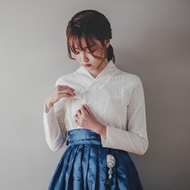생활한복 수설화 기품(화이트) 장저고리 생활한복(개량한복)