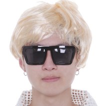 컷트 금발 가발 파티 금색 머리 연극 남자 공연 역할, 단품