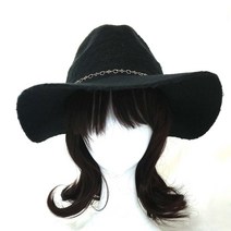 bluepop 니트 모자 체인 페도라