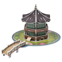 3D입체퍼즐 건축모형 전통가옥 교육학습완구 공룡 퍼즐, 향원정