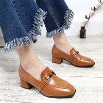 레젤르 여성 골드체인 로퍼힐(4cm)-LHG39FB