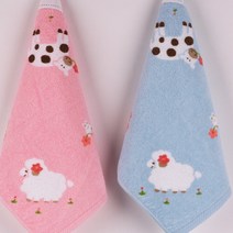 수건1번지 동물원나염 어린이집 네임 고리수건 34x37cm, 핑크, 1개