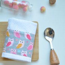 세맘스 패브릭 어린이집 수건, 핑크부엉, 1개