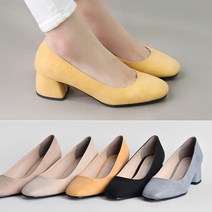 [바닐라슈] 라베쉬 누벅 각코 베이직 미들굽 펌프스(5cm)
