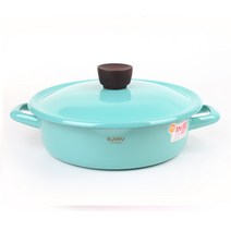 에지리 컬러콜렉션 글래이지팟 법랑냄비 22cm 전골냄비 [민트그린], 민트그린