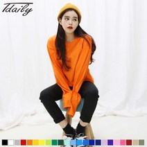 티데일리 남여공용 30수 라운드 긴팔 티셔츠 무지티