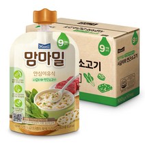 [매일유업] 맘마밀 안심이유식 9개월 브로콜리닭가슴살/녹황채소와소고기/시금치와연근소고기/미역과소고기 5팩, 5봉, 시금치연근소고기