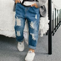 망치키즈 댄디 찢청 팬츠
