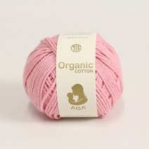 [앵콜스] 아가 오가닉코튼실 30g AGA Organic Cotton 유기농 면사 오가닉실 뜨개실 아기옷 아기양말 모자, 18 인디핑크, 1개