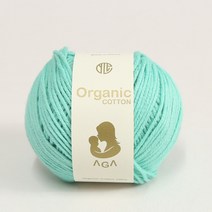 [앵콜스] 아가 오가닉코튼실 30g AGA Organic Cotton 유기농 면사 오가닉실 뜨개실 아기옷 아기양말 모자, 45 진민트