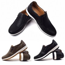 댄디 깔끔한 스타일 남성 가죽 지퍼 슬립온 캐주얼슈즈