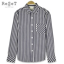 리셋 캐주얼 스트라이프 데님 셔츠 DF-522