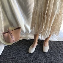 슈블리즈 데일리 사각코 리본 포인트 플랫슈즈 단화 툴리