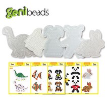 지니비즈(GENIBEADS) 멀티모양판세트, No.2 공룡, 물고기, 퍼피, 곰, 토끼, 1개