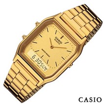 CASIO AQ-230GA-9D 공용 듀얼 빈티지 메탈 시계