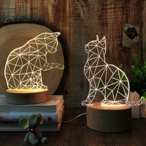 고양이 3D LED 무드등 걷는고양이 수유등 취침등 인테리어등, 3D입체/앞을보는고양이