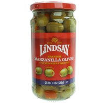 Lindsay 스패니쉬 맨자닐라 올리브 스터프드 with 피미엔토, 208g, 1개