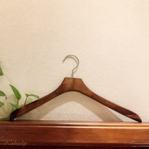 코코디피 남성용 남자 티 셔츠용 빈티지 나무 원목옷걸이 엔틱 옷거리 옷가게소품, 기본 나무색(10개묶음), 1개