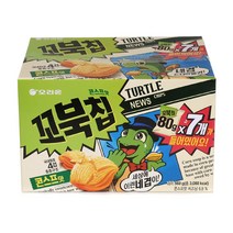 Orion 오리온 꼬북칩 콘스프맛 80g x 7봉 과자세트, 1박스