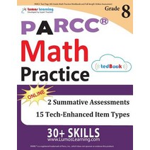 Parcc Test Prep: 8th Grade Math Practice Workbook and Full-Length Online Assessments: Parcc Study Guide Paperback, Lumos Learning