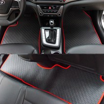 홉스 맞춤형 풀세트 고무 자동차 카매트, 신형제네시스 EQ900(4륜)(16년~)(5P), 빨강테두리