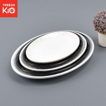 골든타원접시 흑스톤 백스톤 그릇 멜라민 DS-6490, 골든타원접시 백스톤 DS-6490